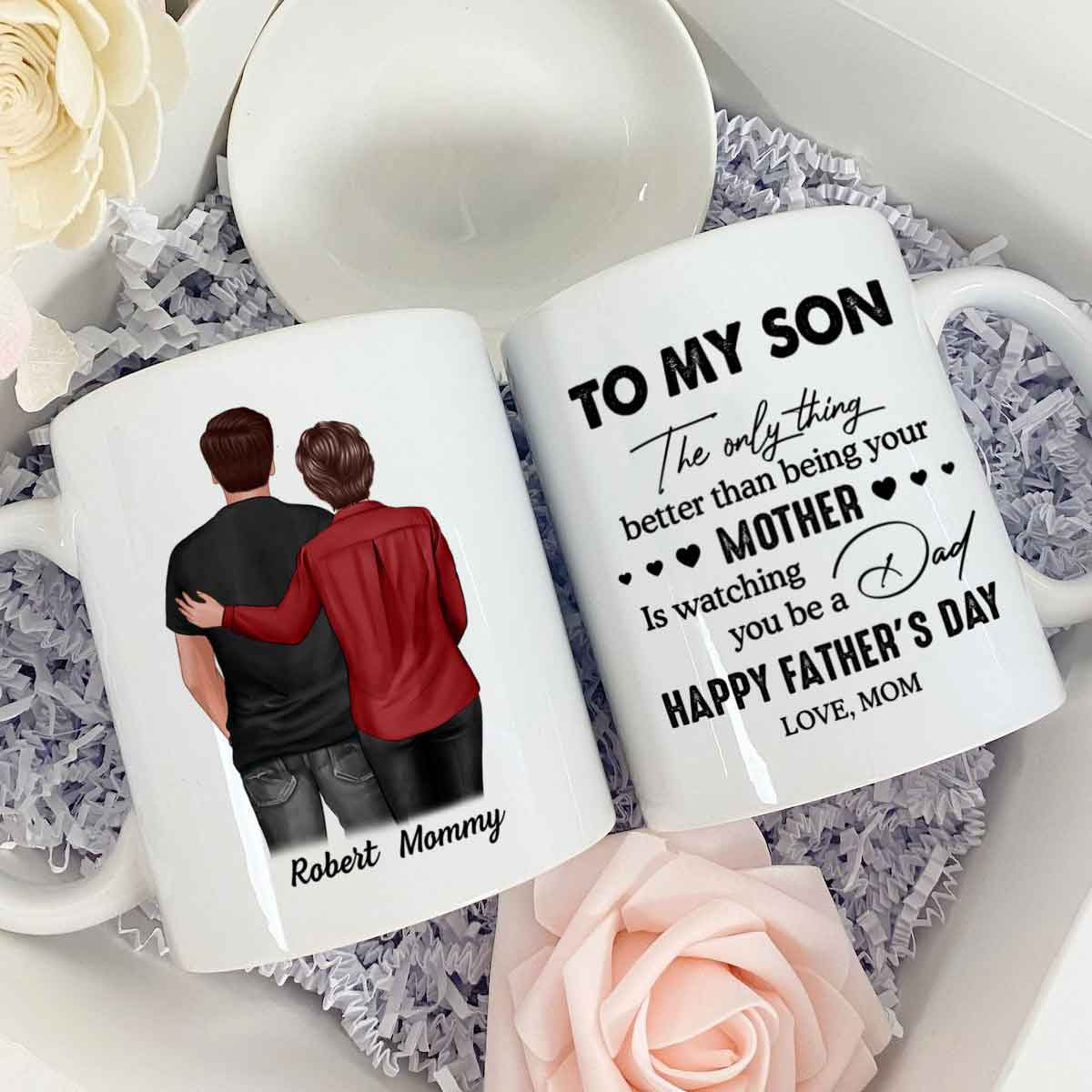 To My Son From Mom Personalized Mug, Father's Day Gift For Son