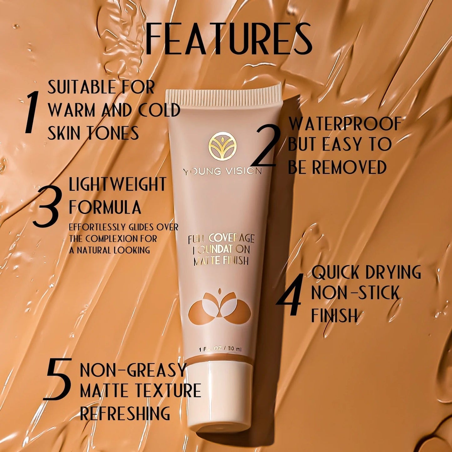 Young Vision Liquid Luminous Foundation | Full Coverage & Matte Finish