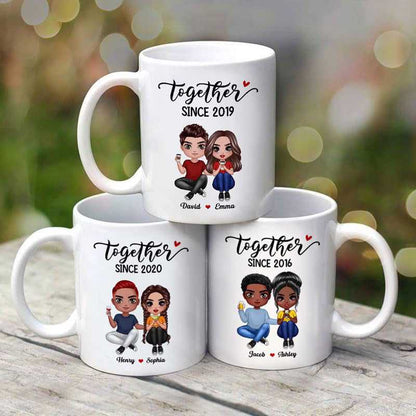 Sitting Doll Couple Together Since Personalized Mug