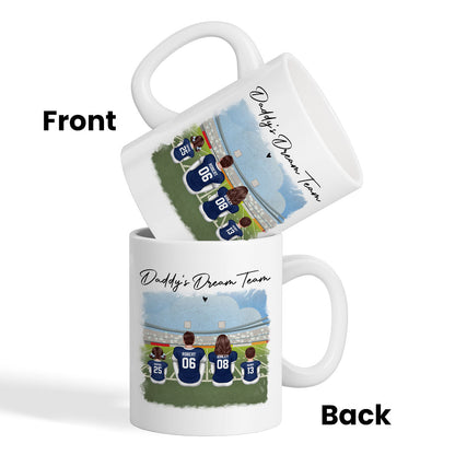 American Football Dad Team Family Personalized Mug