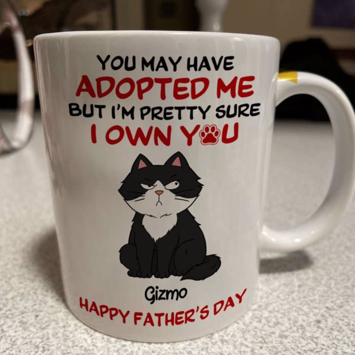 Funny Cute Cats We Own You Personalized Mug, Father's Day Gift For Cat Dad