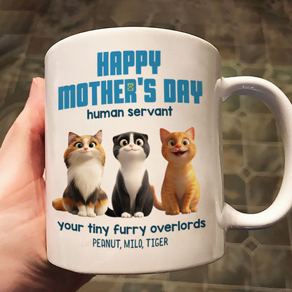 Happy Mother's Day Human Servant - Personalized Mug - Unique Gift for Cat Moms