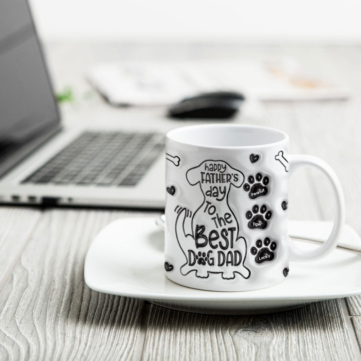 Happy Father Day To The Best Dog Dad Personalized 3D Inflated Printed Mug