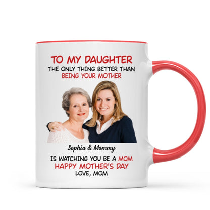 To My Daughter Photo Insert Happy Mother's Day Personalized Mug
