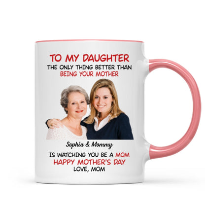 To My Daughter Photo Insert Happy Mother's Day Personalized Mug