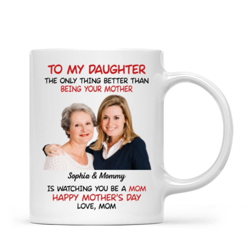 To My Daughter Photo Insert Happy Mother's Day Personalized Mug