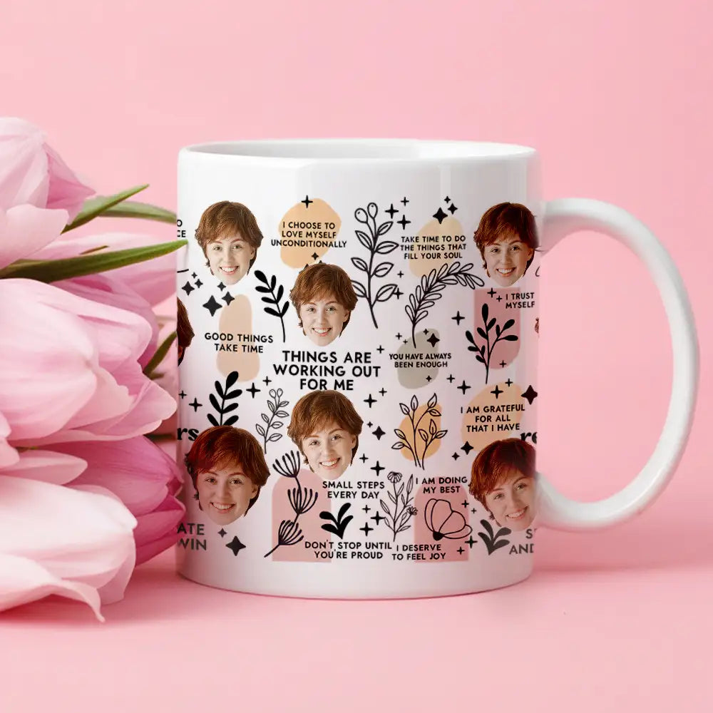 Personalized Ceramic Mug with Multi-Face Design Couple's Gift