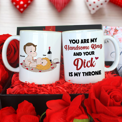 You Are My Handsome King Personalized Mug, Couple Gift
