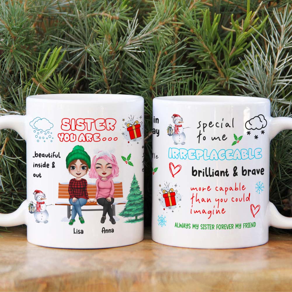 Always My Sister Forever My Friend- Personalized Coffee Mug- Gift For Sister- Christmas Gift
