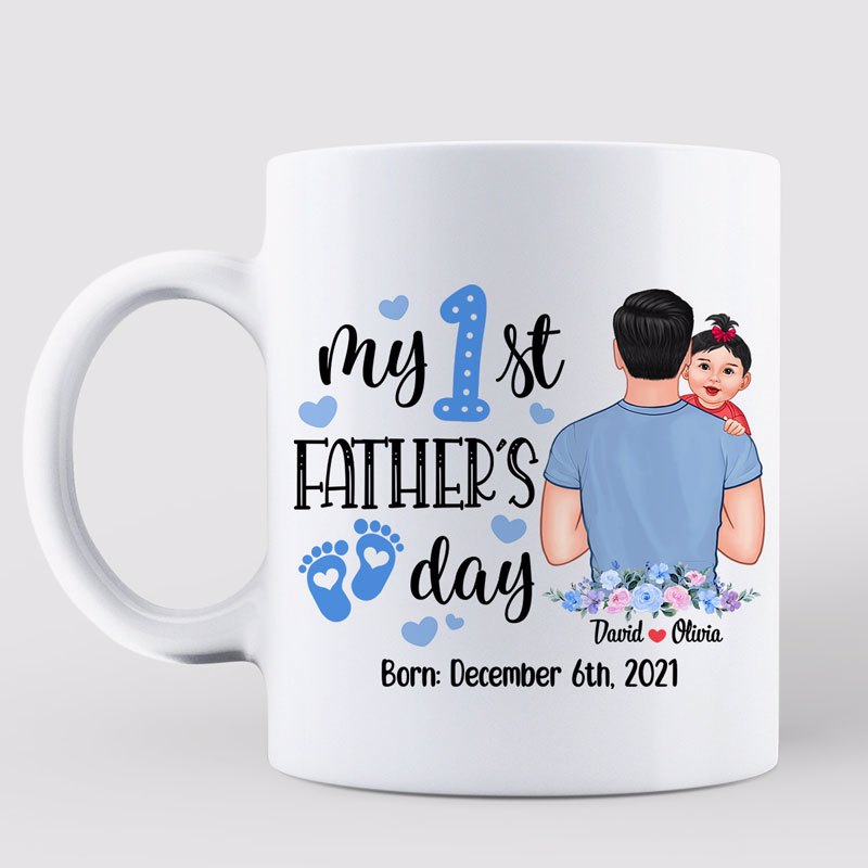 My First Father's Day New Dad Newborn Personalized Mug