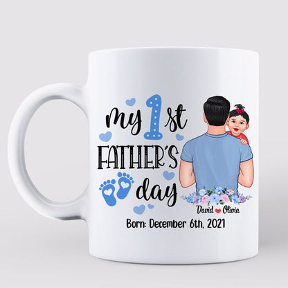 My First Father's Day New Dad Newborn Personalized Mug
