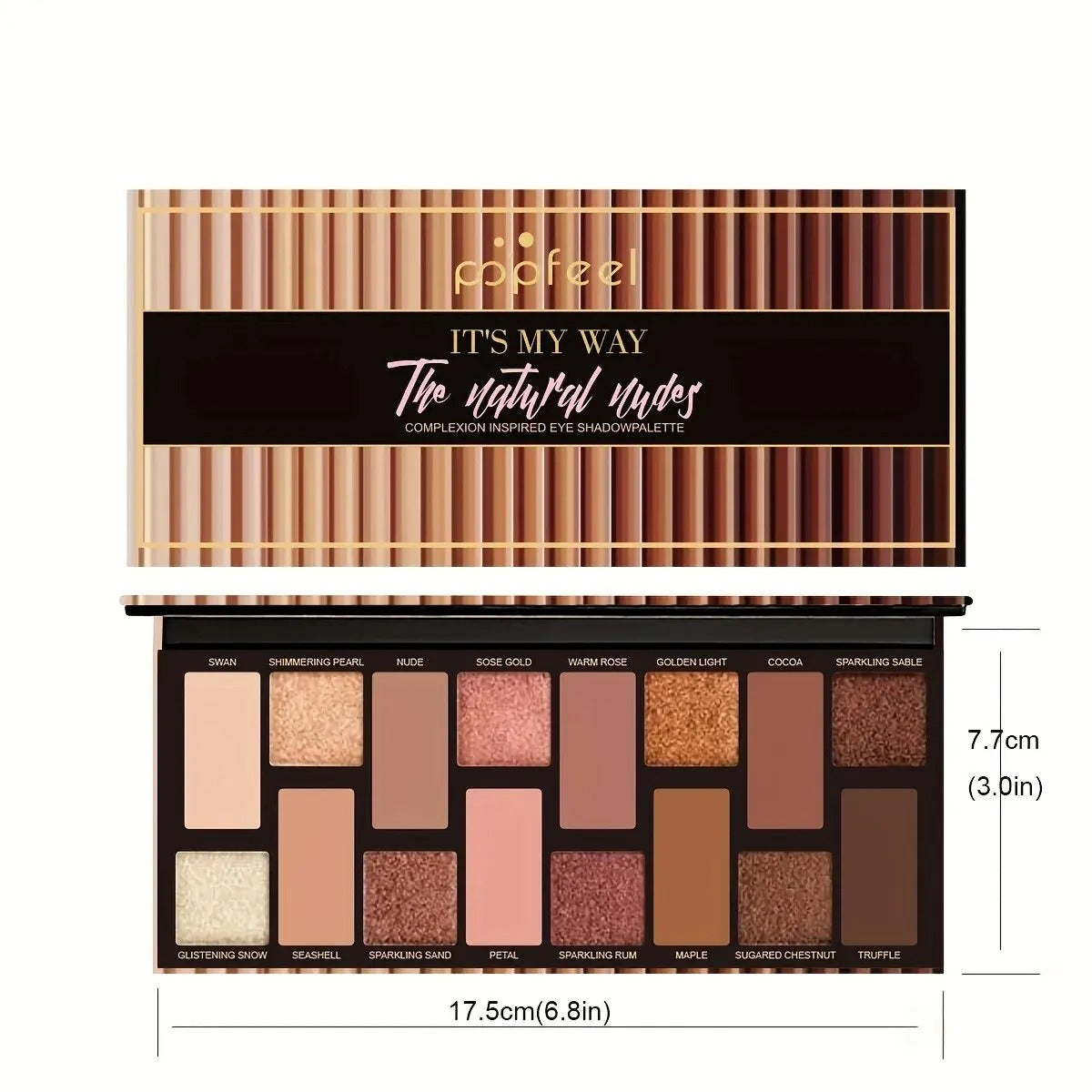 Popfeel 16-Shade Eyeshadow Palette Coral Color Scheme With Pearl & Matte Finishes
