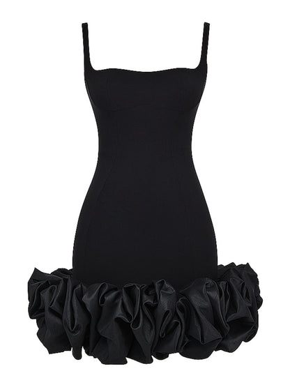 Elegant Sleeveless Ruffle Hem Mini Dress