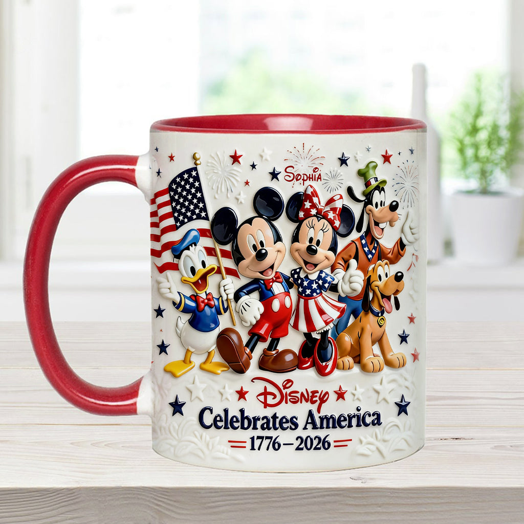 MkMo Magic Mouse Celebrate USA's 250th Anniversary - Personalized Accent Mug HH01