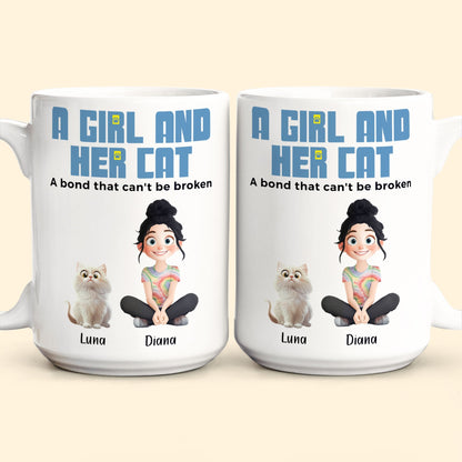 A Girl And Her Cats - Personalized Mug - Gift For Daughter