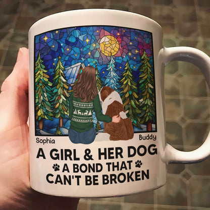 A Girl And Her Dogs - Bond That Can't Be Broken - Personalized Mug