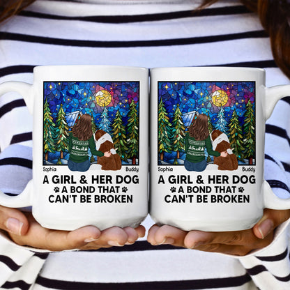 A Girl And Her Dogs - Bond That Can't Be Broken - Personalized Mug
