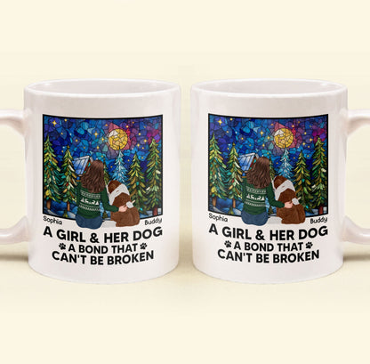 A Girl And Her Dogs - Bond That Can't Be Broken - Personalized Mug