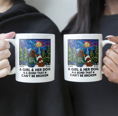 A Girl And Her Dogs - Bond That Can't Be Broken - Personalized Mug