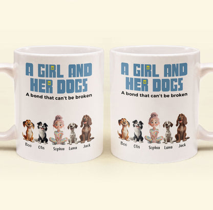 A Girl and Her Dogs" Personalized Mug, Special Gift for Pet Lovers, Perfect Dog Companion Bond Cup