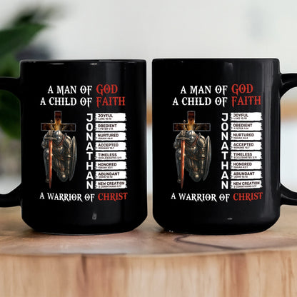 A Warrior Of Christ With Name Letter In Bible Gift For Him - Personalized Mug