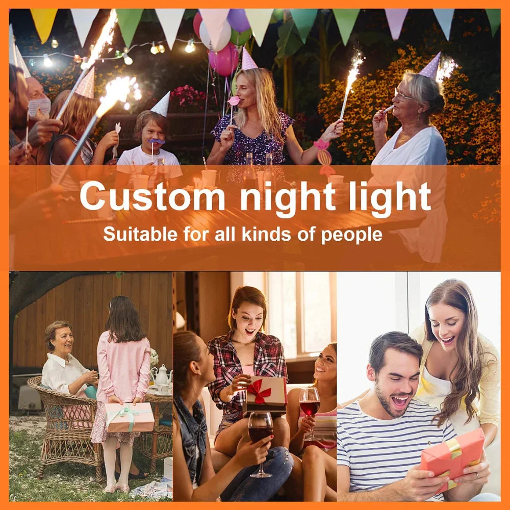 Personalized 3D Photo Night Light with Custom Text