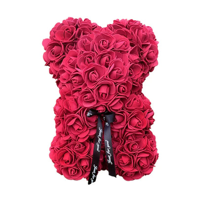25 cm Rose Teddy Bear Artificial Foam Flower Gift