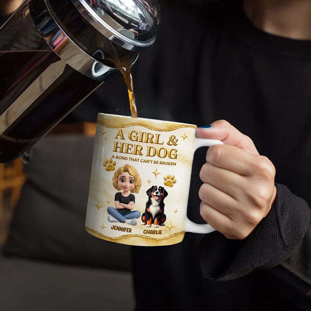 A Bond That Can't Be Broken Golden 3D Effect - Personalized White Edge-to-Edge Mug