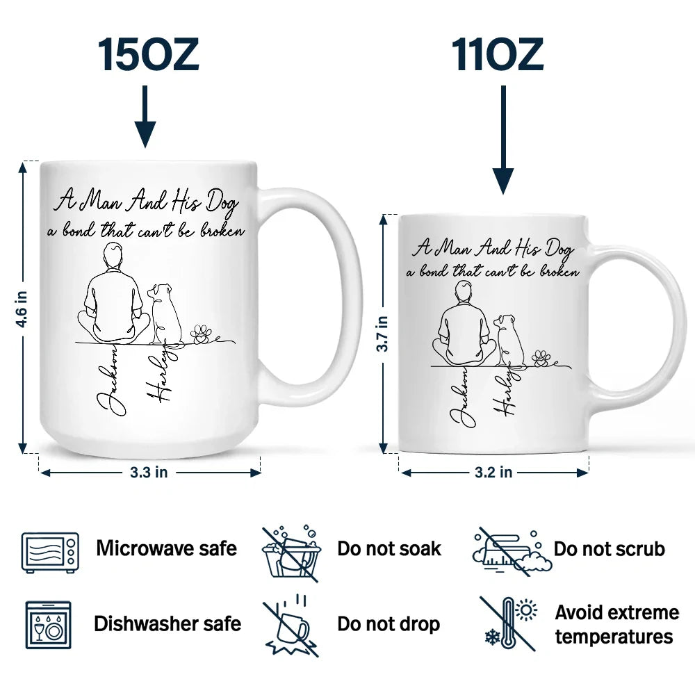 A Bond That Can't Be Broken Woman Man Line Art - Personalized Mug