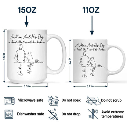 A Bond That Can't Be Broken Woman Man Line Art - Personalized Mug
