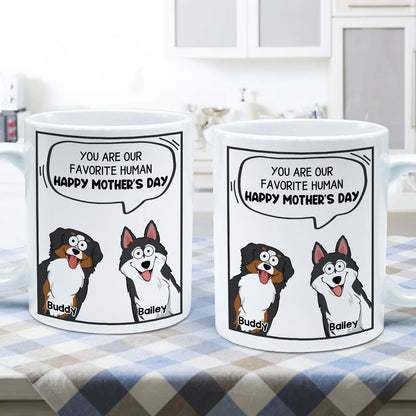 Mom You Are My Favorite Human Happy Mother's Day Conversation Box Gift For Dog Mom Personalized Mug