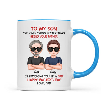To My Son From Dad Happy Father's Day Personalized Mug