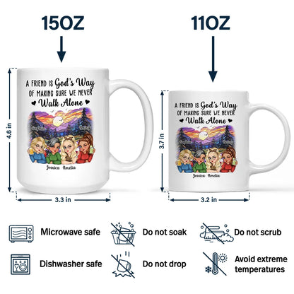 A Friend Is God's Way Besties - Personalized Mug