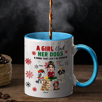 A Girl And Her Dog Christmas - Personalized Accent Mug