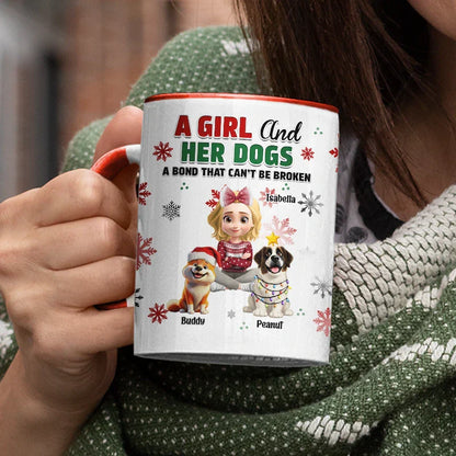 A Girl And Her Dog Christmas - Personalized Accent Mug