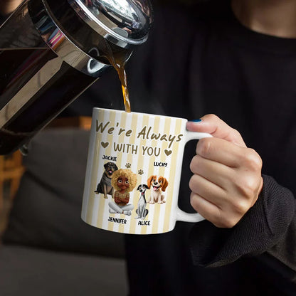 A Girl And Her Dog Stripe Colors - Personalized White Edge-to-Edge Mug