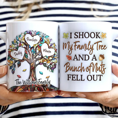 I Shook My Family Tree - 3D Inflated Effect Printed, Personalized White Edge-to-Edge Mug