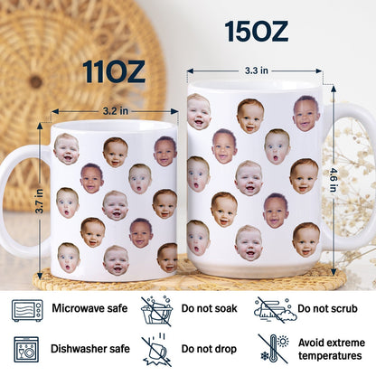 Custom Photo Funny Kid Face - Personalized White Edge-to-Edge Mug