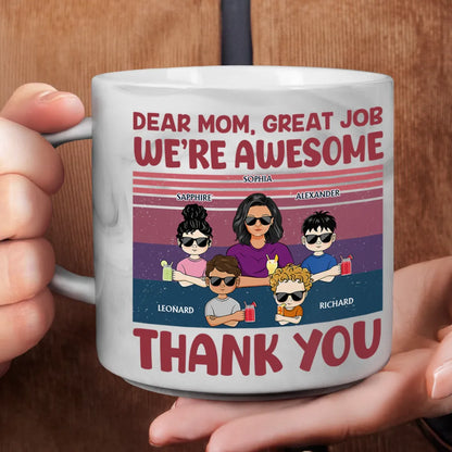 Dear Mom Great Job We're Awesome Thank You - Personalized Marble Mug