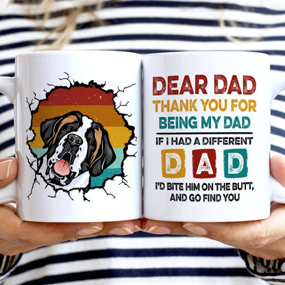 Thank You For Being My Dad - Funny, Birthday Gift For Dog Dads, Cat Dads, Pet Lovers - Personalized Custom White Edge-to-Edge Mug