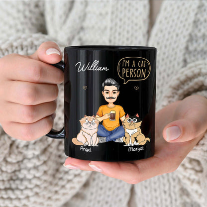 Cat Mom Cat Dad I'm A Cat Person - Gift For Cat Lovers - Personalized Black Mug