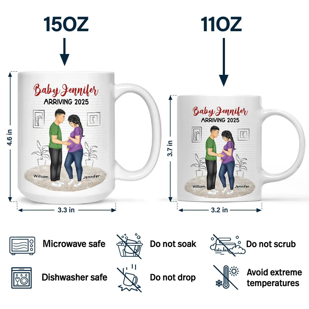 Baby Arriving Expecting Family - Personalized Mug