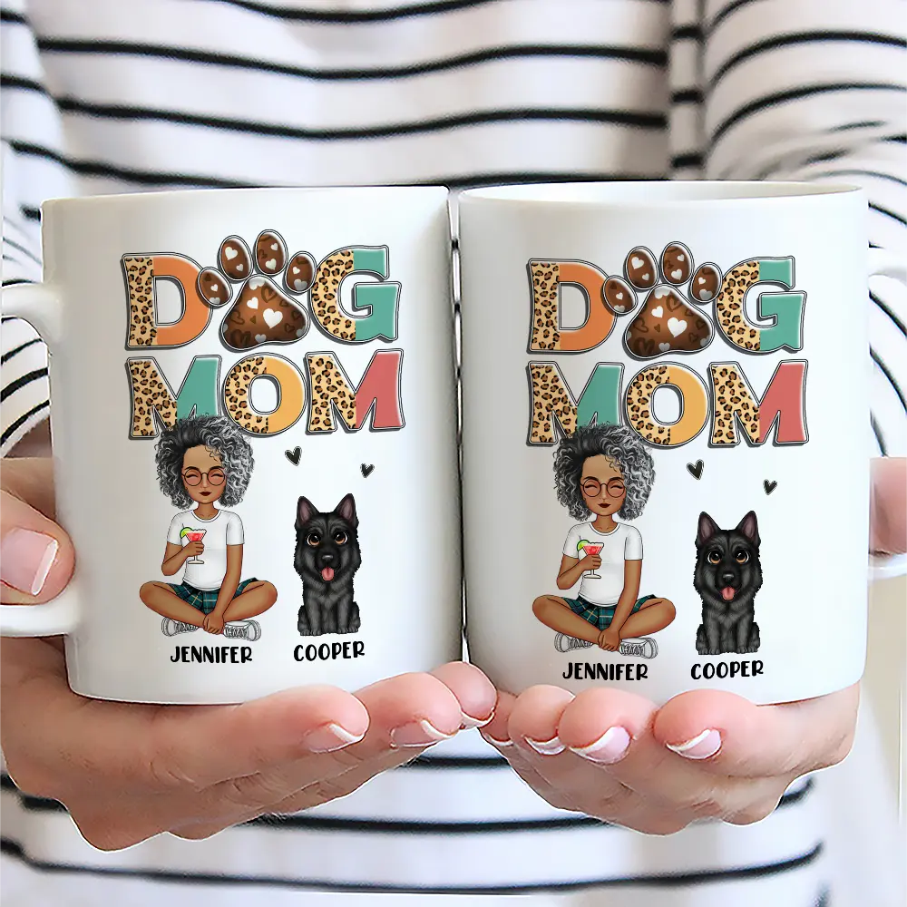 Dog Mom Leopard - Personalized Mug