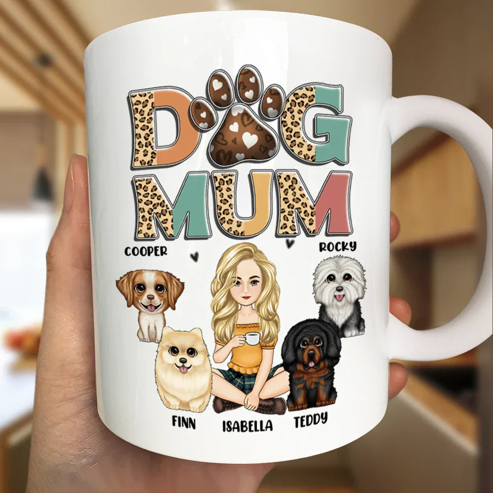 Dog Mom Leopard - Personalized Mug