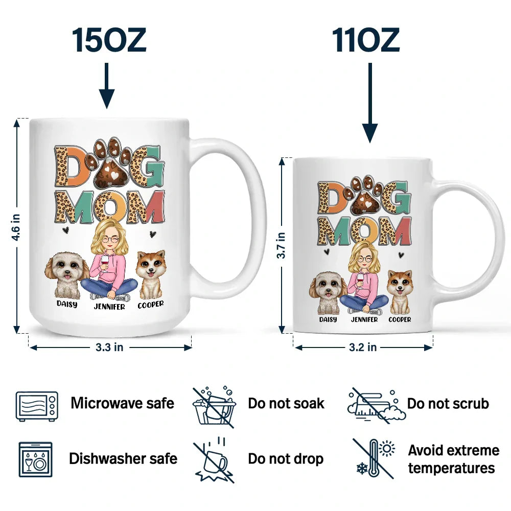 Dog Mom Leopard - Personalized Mug