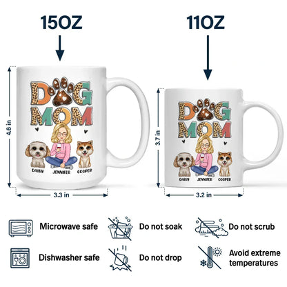 Dog Mom Leopard - Personalized Mug