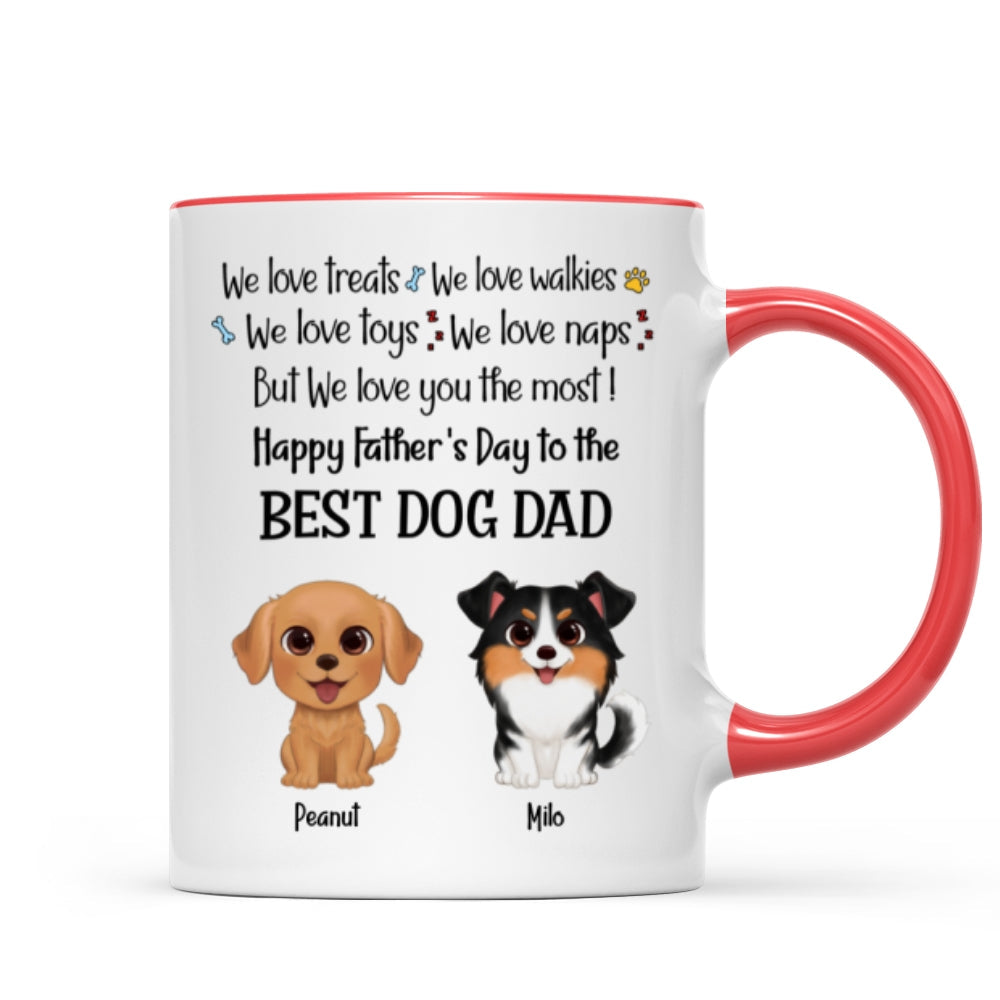 I Love Treats But I Love You Most Watercolor Cute Dogs Personalized Mug