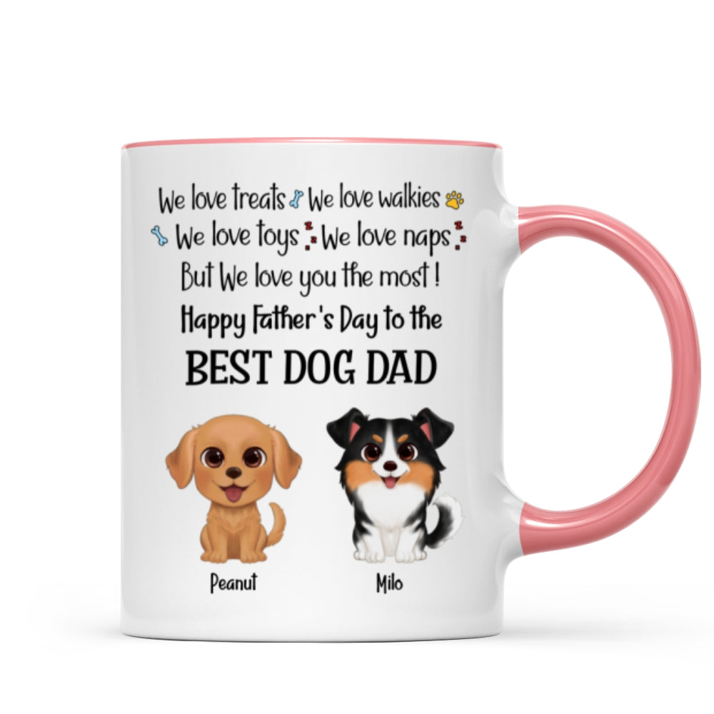 I Love Treats But I Love You Most Watercolor Cute Dogs Personalized Mug