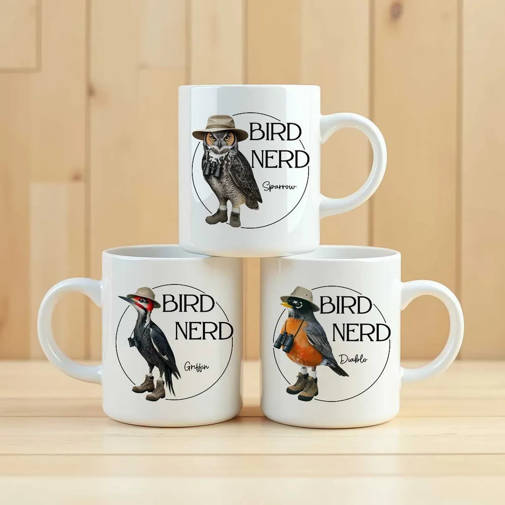 Bird Nerd Funny Bird Lovers' Mug and More Personalized Cup for Bird Watchers
