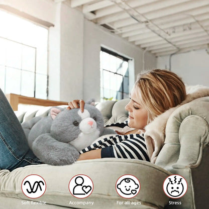 3.3lbs Weighted Cat Plush Pillow for Comfort and Relaxation